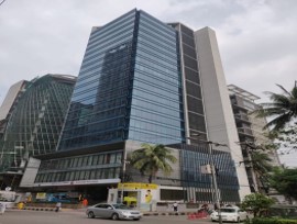 Construction site on a river